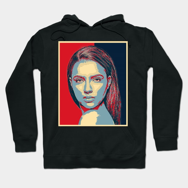 Portrait Beautiful Woman Clean Face Pop art Hoodie by Odd Even